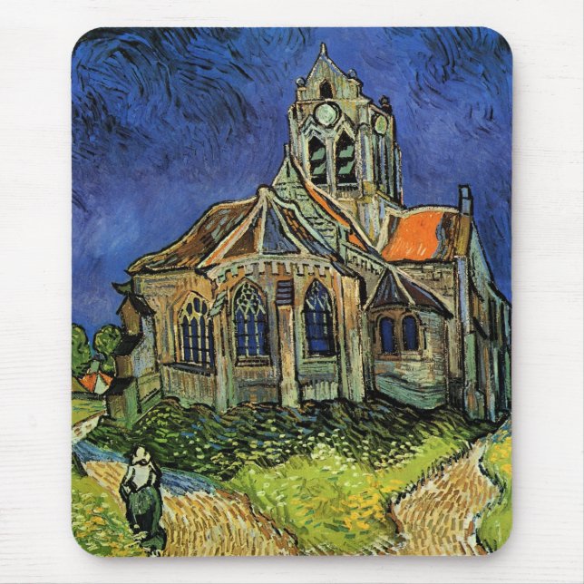 Church at Auvers-sur-Oise by Vincent van Gogh Mouse Pad (Front)