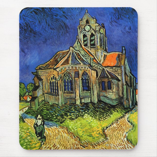 Church at Auvers Van Gogh Fine Art Mouse Pad (Front)