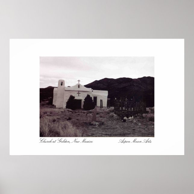 Church at Golden, New Mexico Poster (Front)