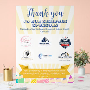 church Back to School Sponsor Appreciation Acrylic Sign