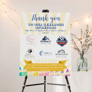 church Back to School Sponsor Appreciation Foam Board