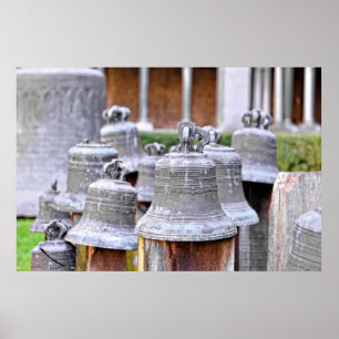 Church bells in Church of Saint Gertrude, Belgium Poster