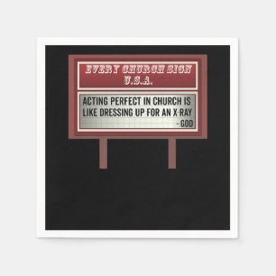 Church Billboard Signs Christian Joke Acting Napkins