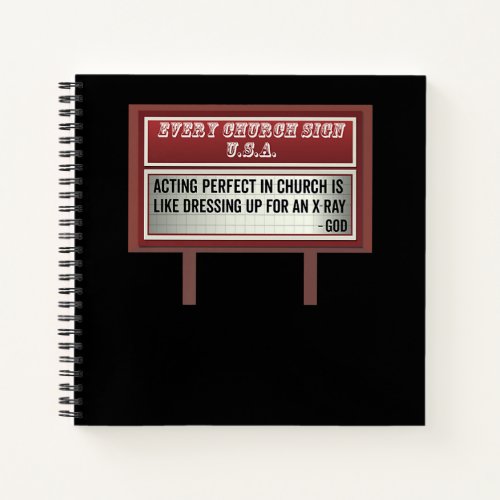 Church Billboard Signs Christian Joke Acting Notebook