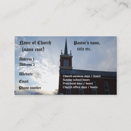 Customizable Church - business card template