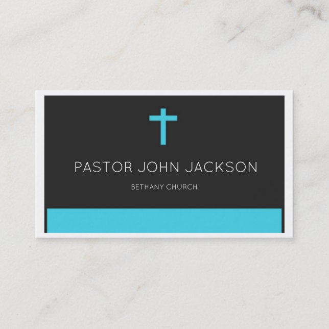 Church Business Cards Ministry Light Blue (Front)