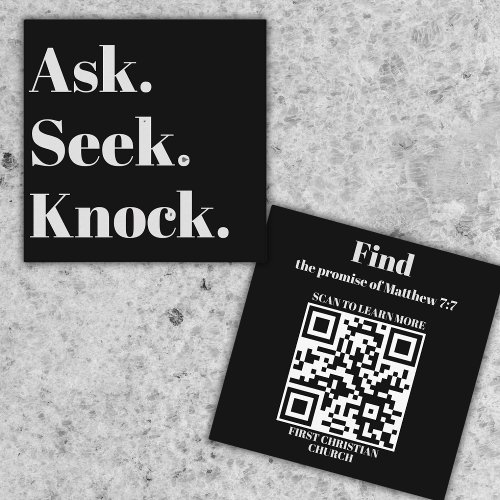 Church Business QR code Professional Promotional  Square Business Card