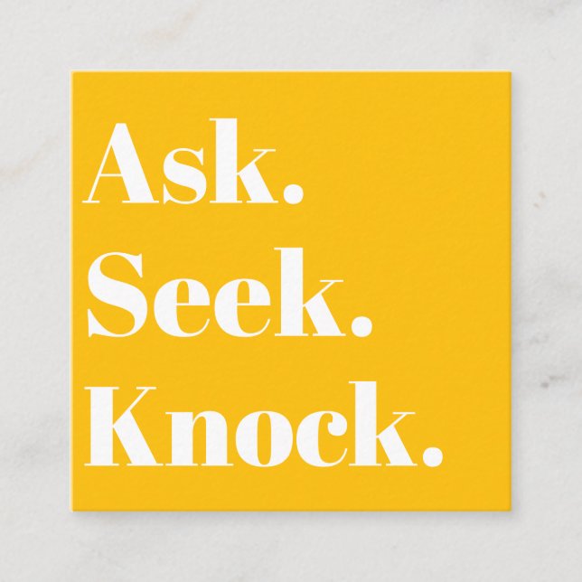 Church Business QR code Promotional Orange Square Business Card (Front)