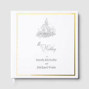 Church Calligraphy Wedding Foil Guest Book