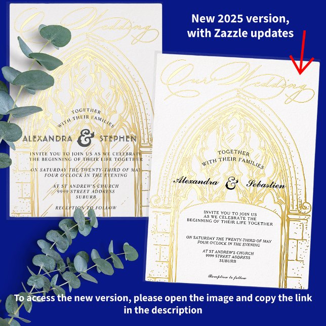 Church Ceremony Celebration, Modern Script Wedding Foil Invitation (https://www.zazzle.com/z/aj3thgec?rf=238084119595482329)