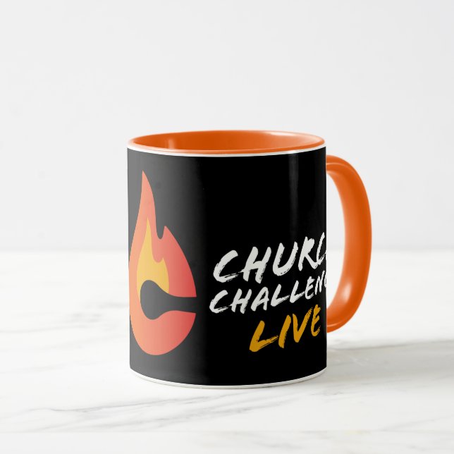 Church Challenge Custom Mark 9:23 Black Orange Mug (Front Right)