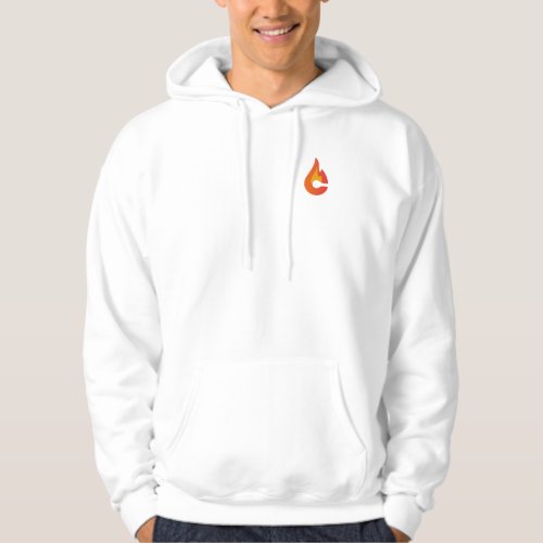 Church Challenge Flame Only Mens White Hoodie