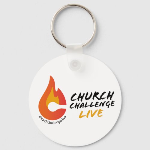 CHURCH CHALLENGE LIVE Orange Flame Keychain