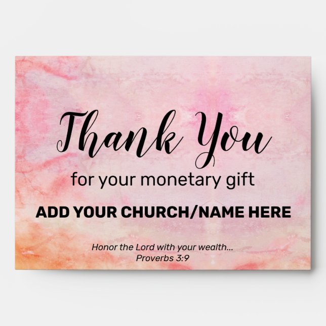 Church Charity Donations Offering Collections Cash Envelope (Front)