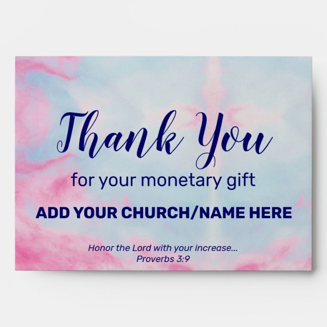 Church Charity Tithes Offering Collections Cash Envelope (Front)
