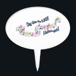 Church Choir Cake Topper<br><div class="desc">Colorful notes and staff with Sing unto the Lord and Hallelujah design for Church Choir - coordinating party supplies! Great for get togethers and fund raising events!</div>