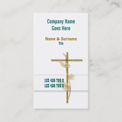 Church Christ religion cross gold Business Card