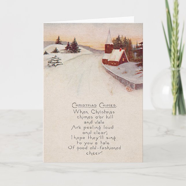 Church Christian Snow Winter Holiday Card (Front)