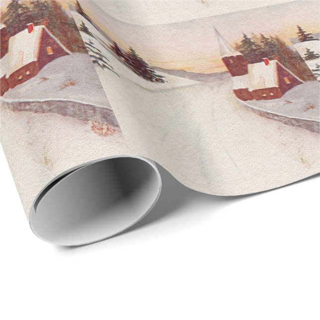 Church Christian Snow Winter Wrapping Paper (Roll Corner)