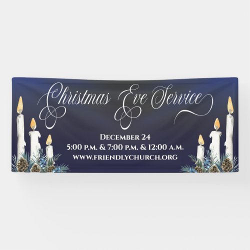 Church Christmas Eve Candlelight Service Banner