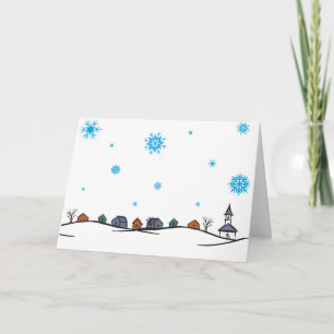 Church Christmas Scene Holiday Card