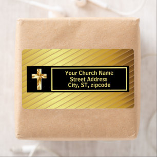 Church Classy Gold And Black Shipping Bibles Label