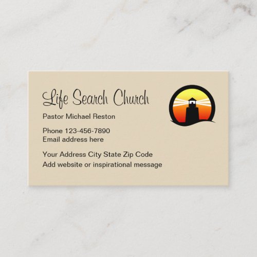 Church Clergy Lighthouse Design Business Card