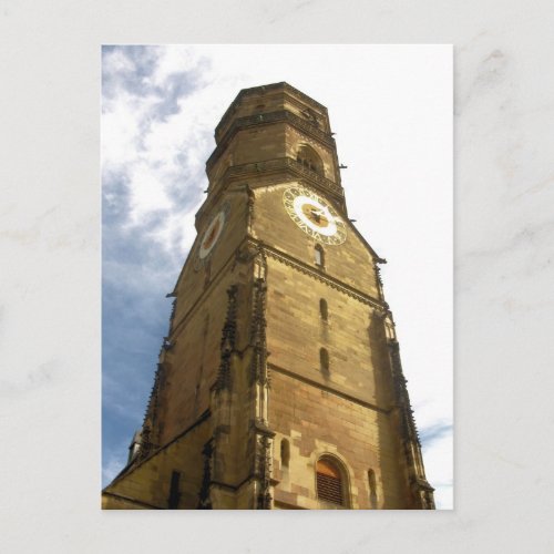 Church Clock Tower _ Stuttgart Germany Postcard