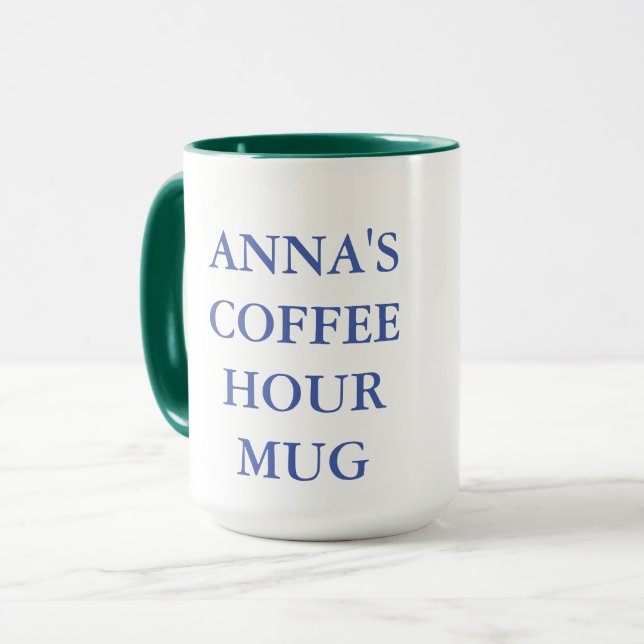 Church coffee hour mug with cross (Front Left)