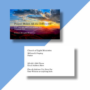 Church Combination Prayer and Business Cards