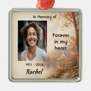 Church Country Autumn, Memorial Prayer Keepsake Metal Ornament