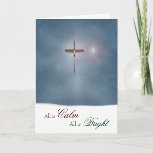 Church Cross and Star Holiday Card