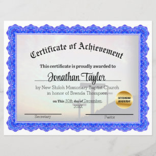 Church Cross Certificate of Achievement