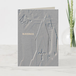 Church Cross Steeple Blessings Faith Christian Card