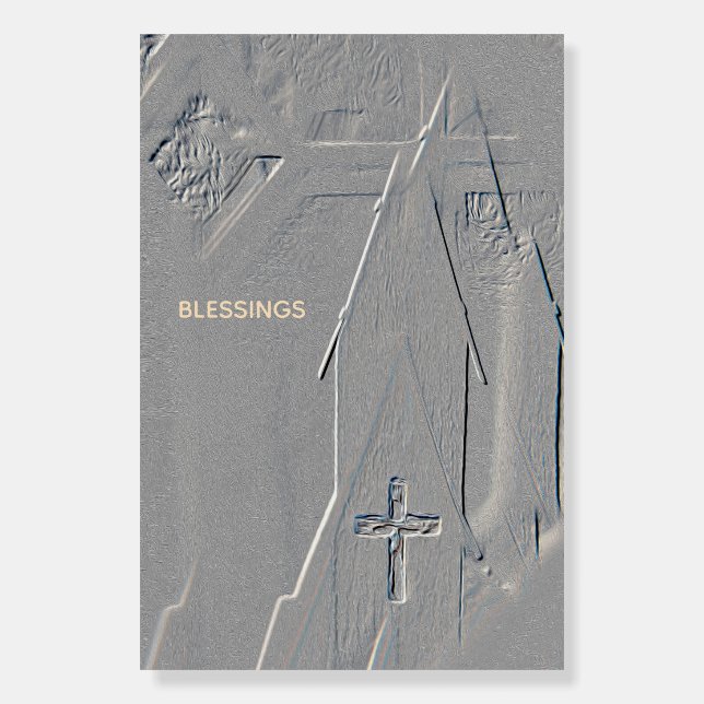 Church Cross Steeple Blessings Faith Christian  Foam Board (Front)