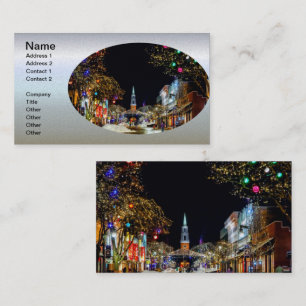 Church Decorated for Christmas Business Card