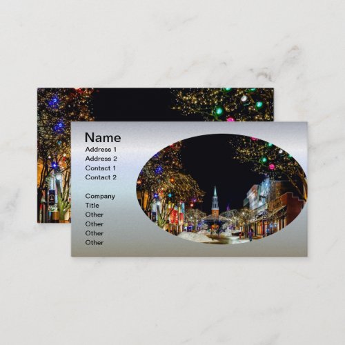 Church Decorated for Christmas Business Card