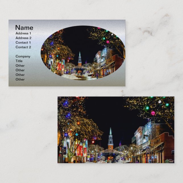Church Decorated for Christmas Business Card (Front/Back)