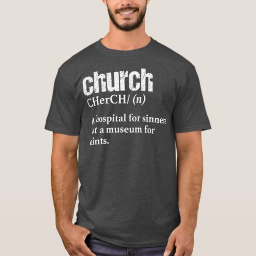 CHURCH DEFINITION  Funny Christian Pun  Men Kids T_Shirt