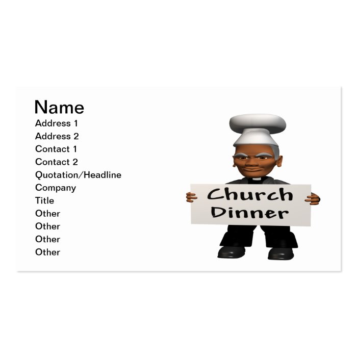 Church Dinner Business Card Templates