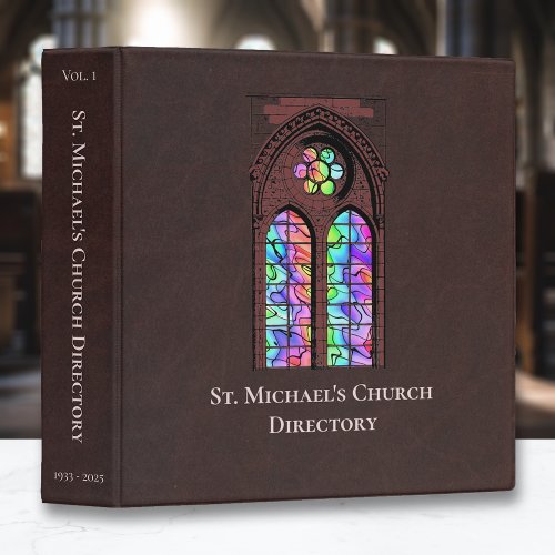 Church Directory Stained Glass Window 3 Ring Binder