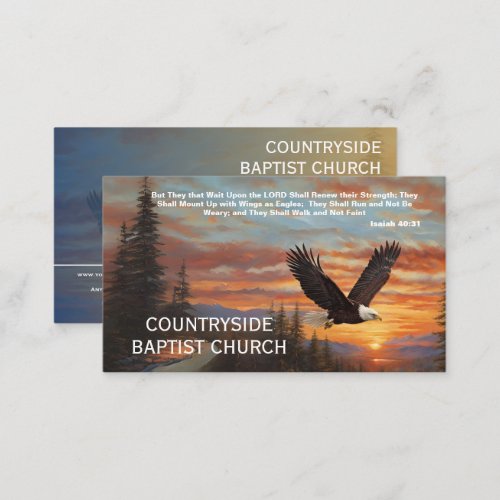 Church Eagles Scripture Scenic  Business Card