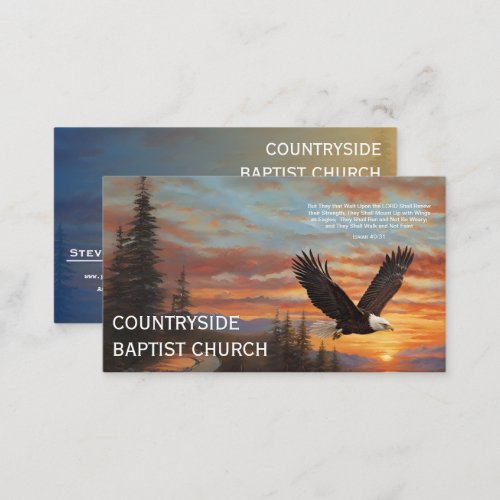 Church Eagles Scripture Scenic  Business Card