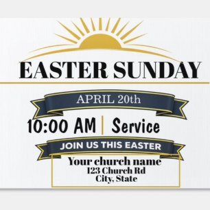 Church Easter Service Yard Sign