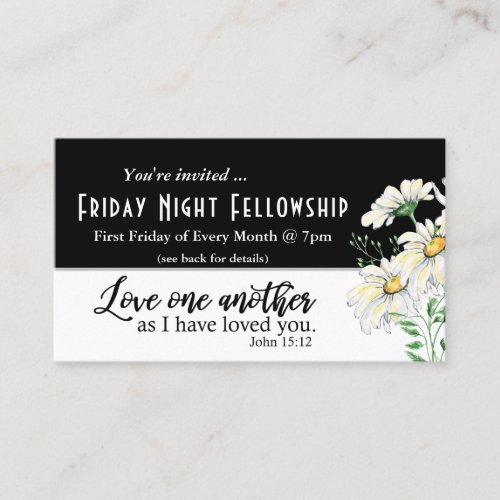 Church Event Flyer John 1512 Love One Another Business Card