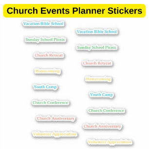 Church Events Christian Lifestyle Planner Sticker