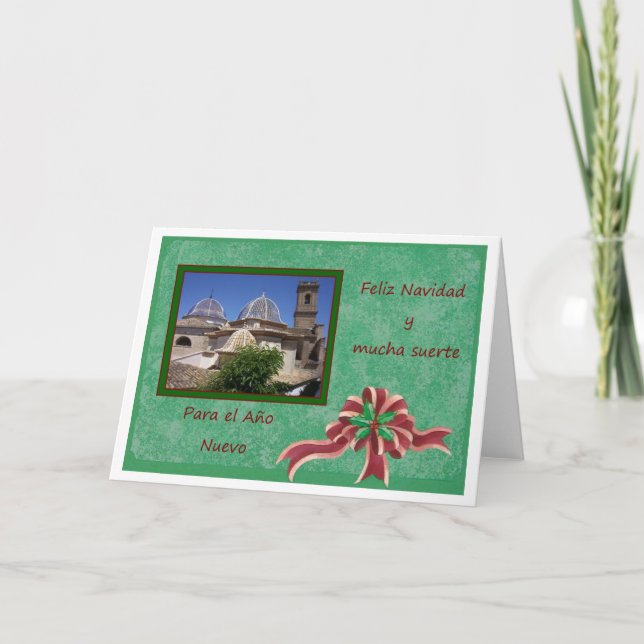 Church Feliz Navidad Spanish Christmas Holiday Card (Front)