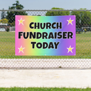 Church Fundraiser Today Rainbow Banner