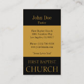 Church Gold/Black Business Card (Back)