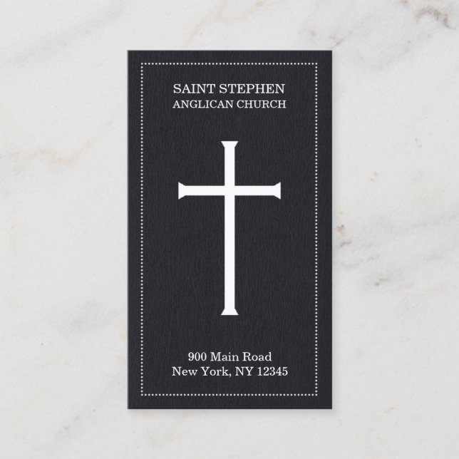 Church Holy Cross Business Card Template (Front)